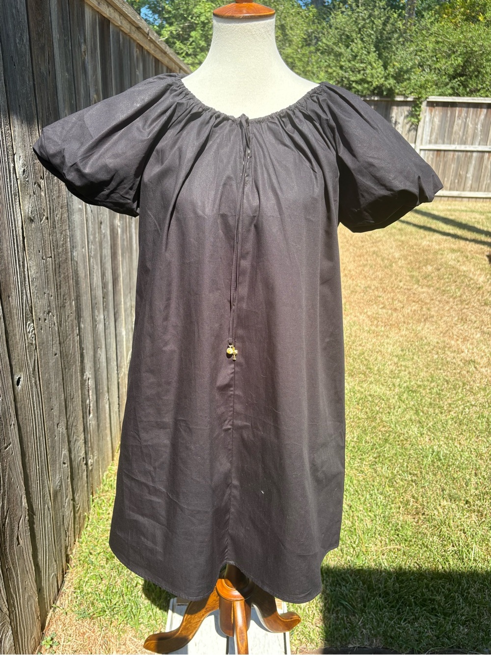 H&M Black Puff Sleeve Peasant mini dress Tunic